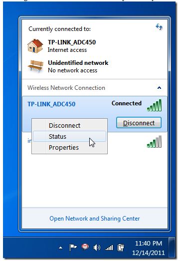 cómo habilitar el punto de acceso wifi en Windows Vista de vidrio