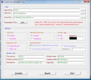 Create And Convert Batch Scripts To Exe Format With Batch Compiler