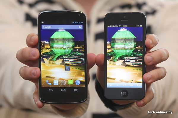LG Google Nexus vs iPhone 5