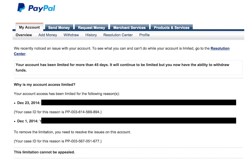 what happens if someone requests a refund on paypal
