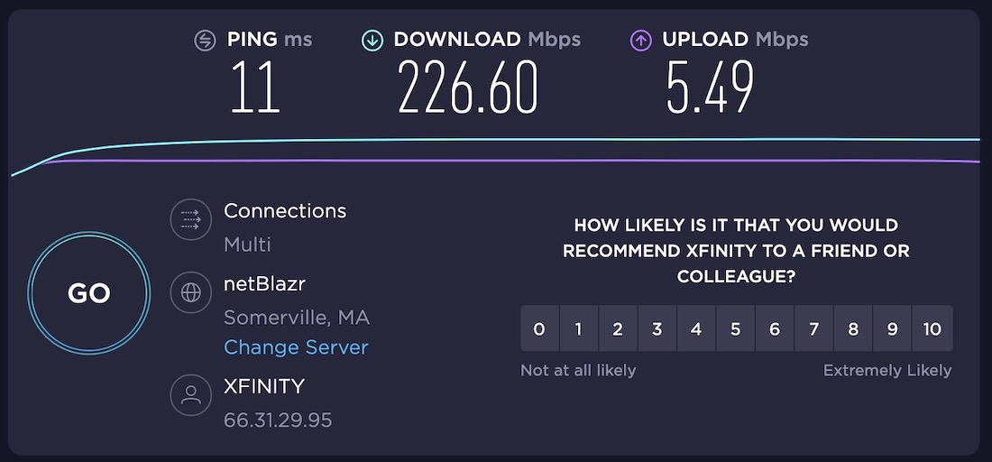 xfinity download speed