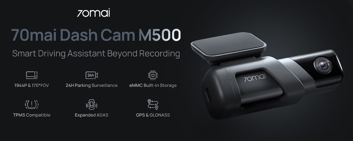 70mai Dashcam M500 1944P 3K UHD Resolution Wide Viewing Angle Built-In GPS  ADAS System Time