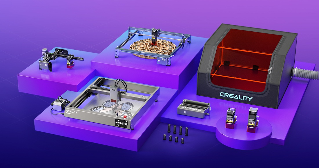 Creality Falcon2 La/Ser Engraver 22W Engraving Cutting Machine Integrated  Air Assist for Wood US 